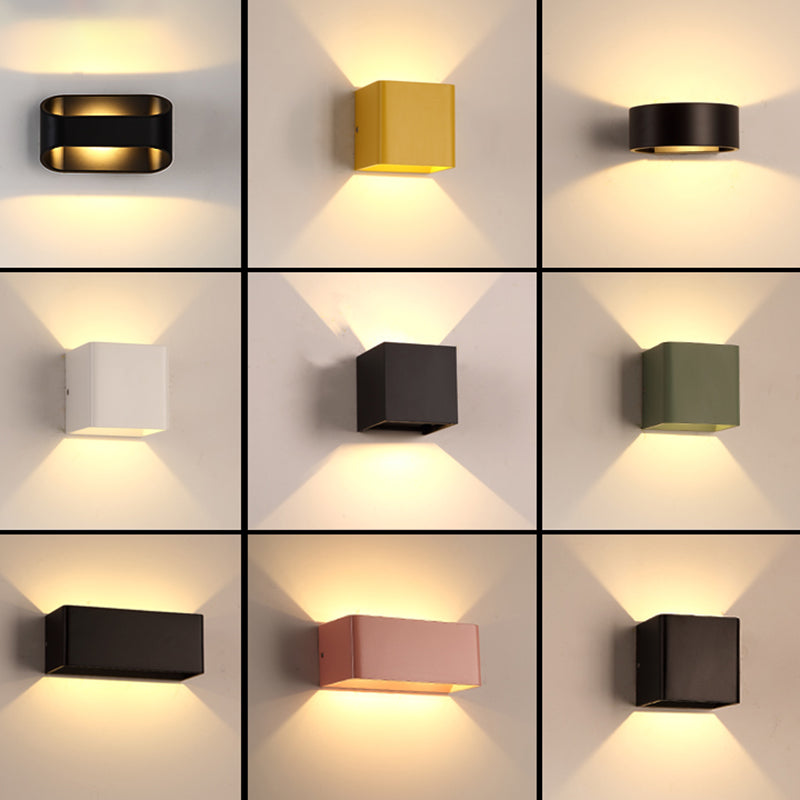 Mata rectangular de pared simple macarons estilo metal 1 apliques de luz