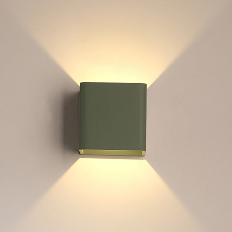 Rectangular Wall Sconce Simple Macarons Style Metal 1 Light Sconces