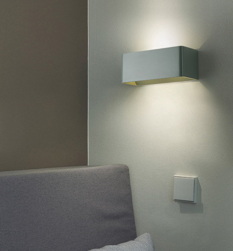 Mata rectangular de pared simple macarons estilo metal 1 apliques de luz