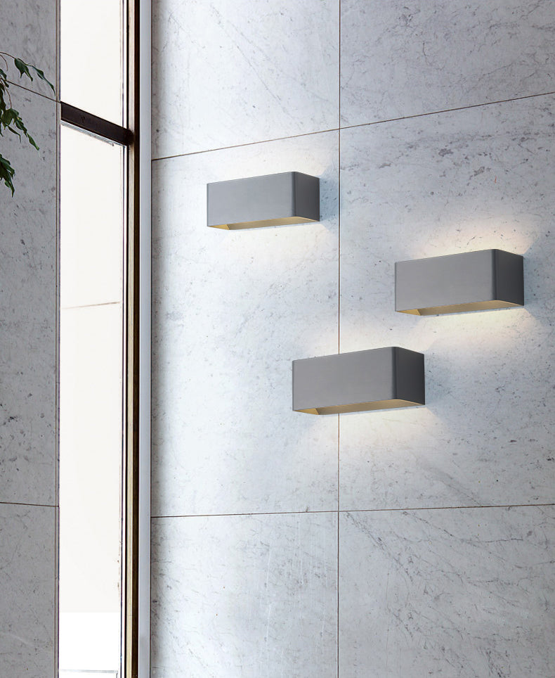 Mata rectangular de pared simple macarons estilo metal 1 apliques de luz