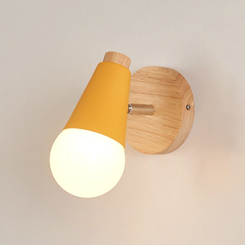 Ángulo ajustable 1 Luz de luz CONO Luz de pared Macaron Minimalista Metalista de metal de estilo