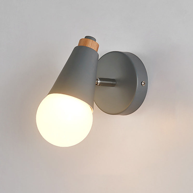Ángulo ajustable 1 Luz de luz CONO Luz de pared Macaron Minimalista Metalista de metal de estilo