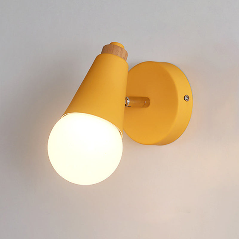 Ángulo ajustable 1 Luz de luz CONO Luz de pared Macaron Minimalista Metalista de metal de estilo