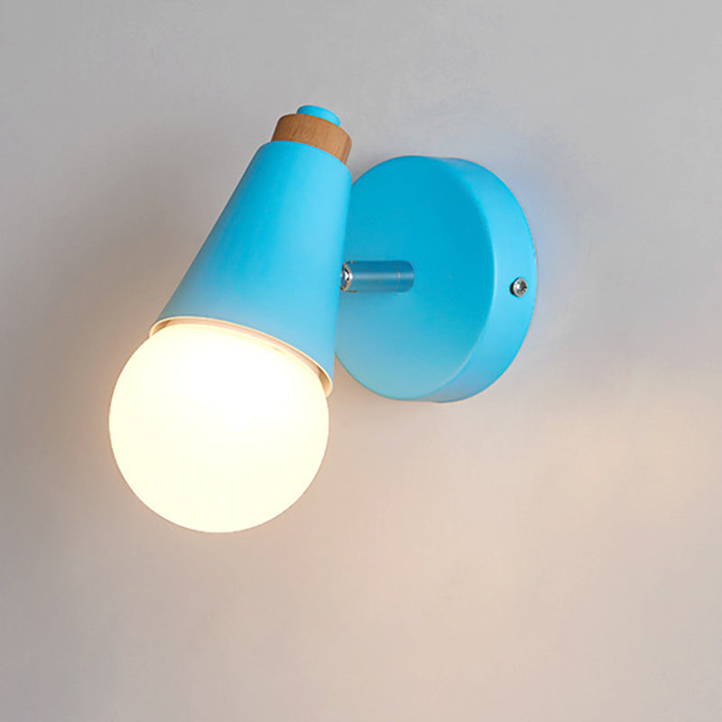 Ángulo ajustable 1 Luz de luz CONO Luz de pared Macaron Minimalista Metalista de metal de estilo