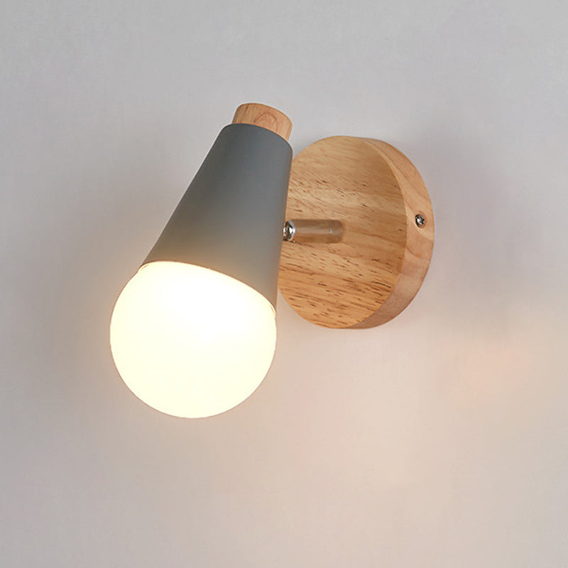 Ángulo ajustable 1 Luz de luz CONO Luz de pared Macaron Minimalista Metalista de metal de estilo