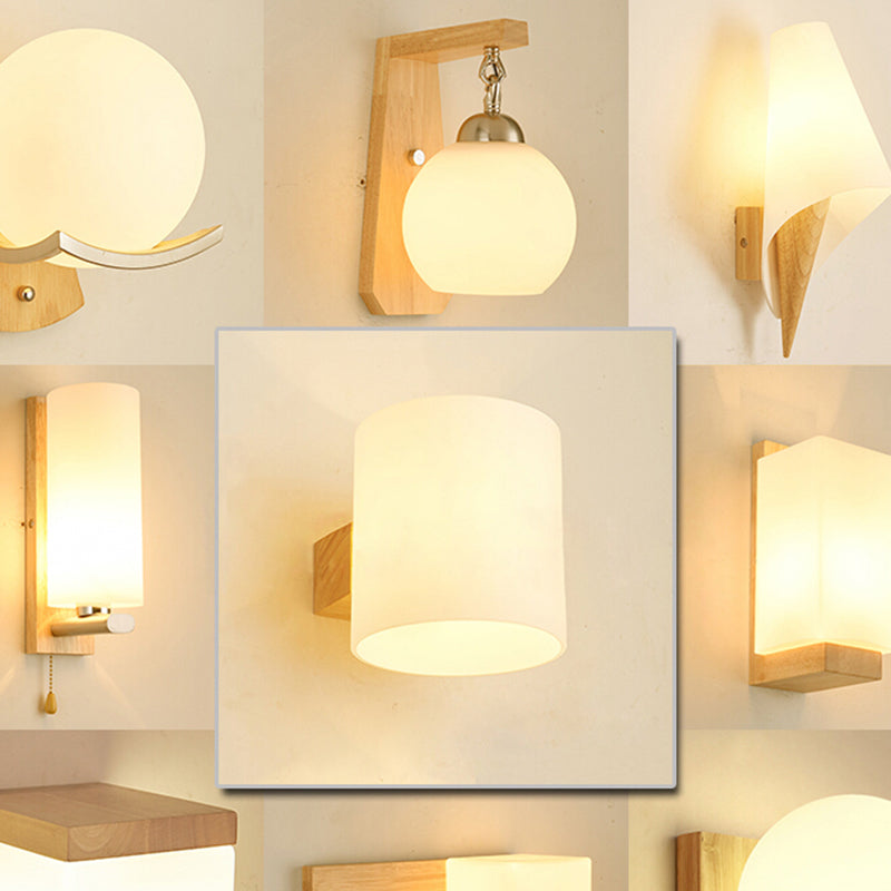 Spherical Wall Disconce Japanese Glass 1 Light Sponces con control inteligente