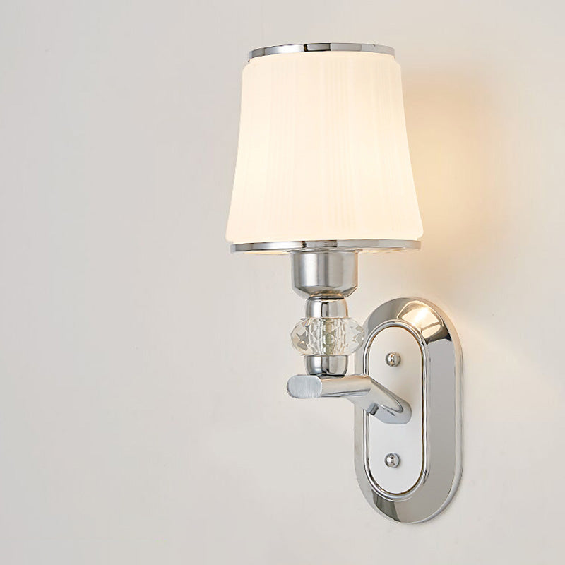 1-Light Armed Sconce Wall Light Modern Minimalist Style Glass Wall Sconce