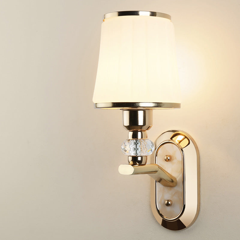 1-Light Armed Sconce Wall Light Modern Minimalist Style Glass Wall Sconce