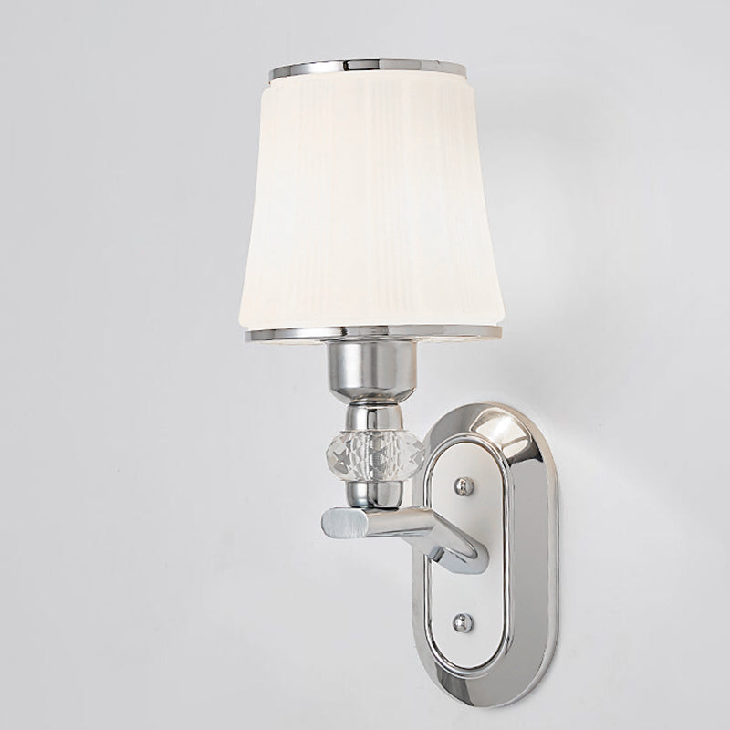 1-Light Armed Sconce Wall Light Modern Minimalist Style Glass Wall Sconce