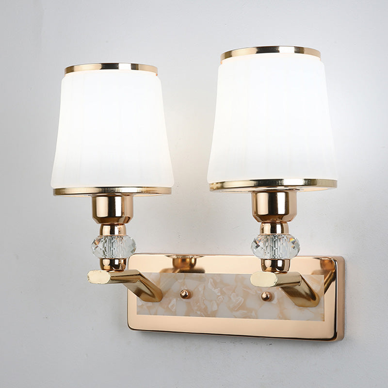 1-Light Armed Sconce Wall Light Modern Minimalist Style Glass Wall Sconce