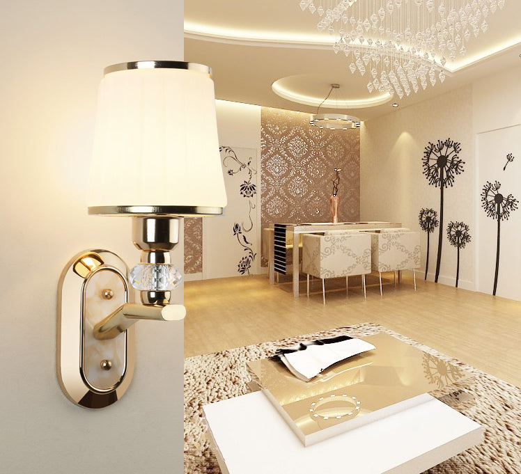 1-Light Armed Sconce Wall Light Modern Minimalist Style Glass Wall Sconce