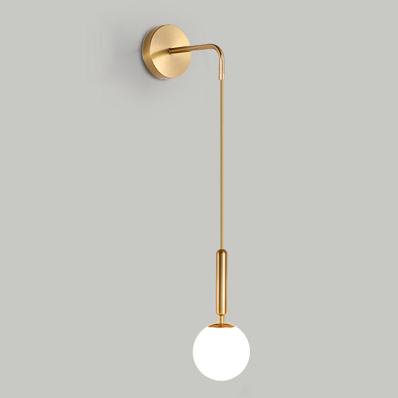 Globe Shaped Wall Sconce Modern Minimalist Style Glass 1 Light Sconces for Bedroom