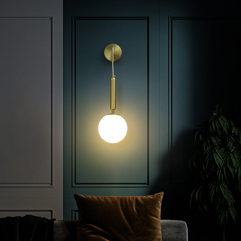 Globe Shaped Wall Sconce Modern Minimalist Style Glass 1 Light Sconces for Bedroom