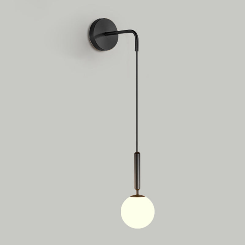 Globe Shaped Wall Sconce Modern Minimalist Style Glass 1 Light Sconces for Bedroom