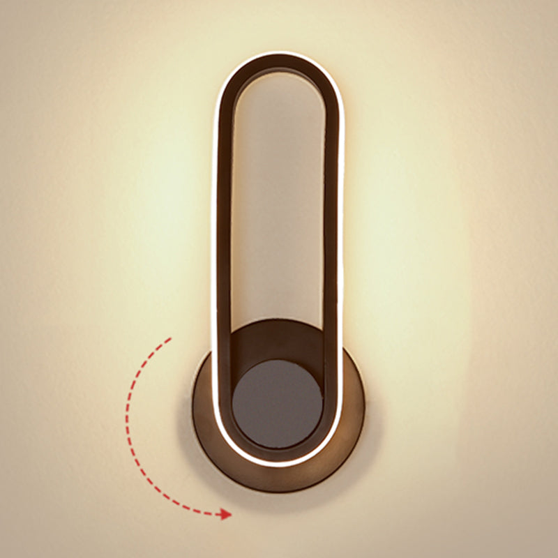 Oblate Wall Sconce Modern Minimalist Style Iron 1 Sconces Light