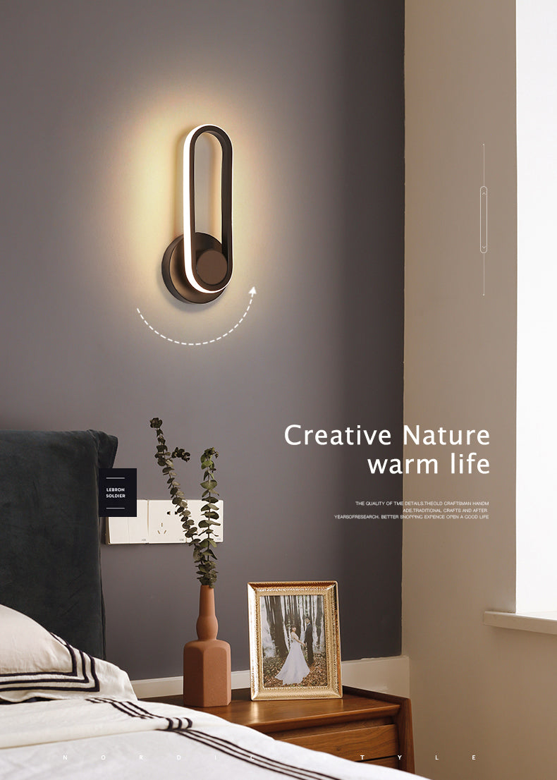 Apliques de pared oblata de estilo minimalista moderno placas de luz