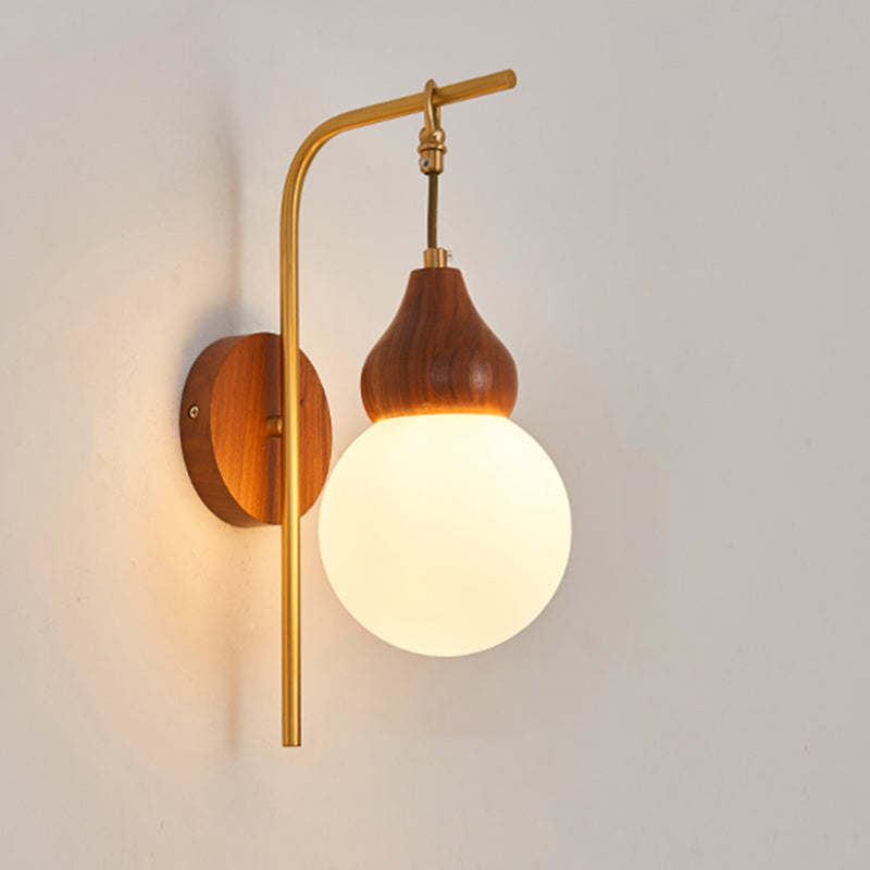 Shaded Sconce Wall Light Chinese Simple Style Copper 1 Light Sconces