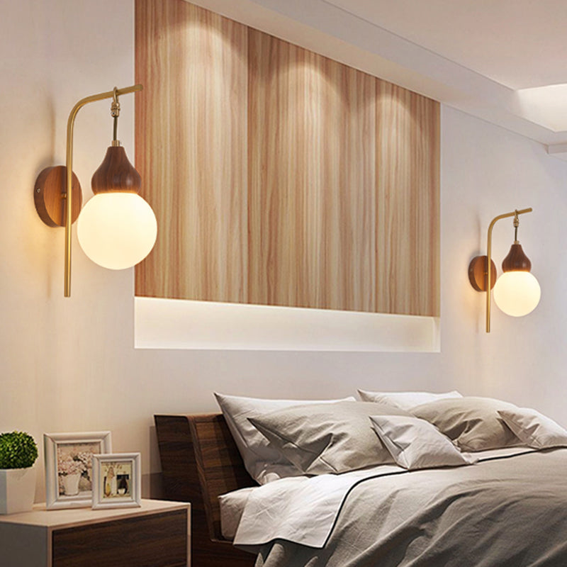 Shaded Sconce Wall Light Chinese Simple Style Copper 1 Light Sconces