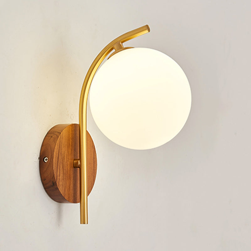 Shaded Sconce Wall Light Chinese Simple Style Copper 1 Light Sconces