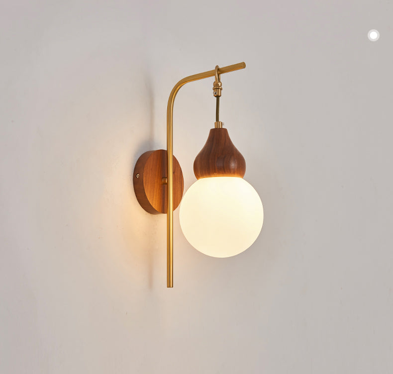 Shaded Sconce Wall Light Chinese Simple Style Copper 1 Light Sconces