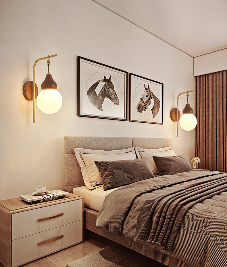 Shaded Sconce Wall Light Chinese Simple Style Copper 1 Light Sconces