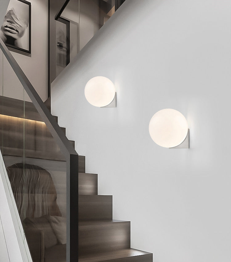 Luz de pared de matrimonio de 1 luces de 1 luces apliques de vidrio de estilo minimalista nórdico