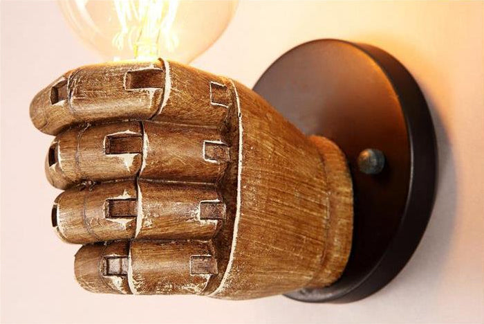 Retro Industrial Style Fist-shaped Wall Sconce Resin 1 Light Sconces for Bar Cafe