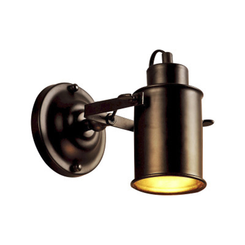 American Country Industrial Style Cylindric Sconce Wall Light Metal 1 Approche légère