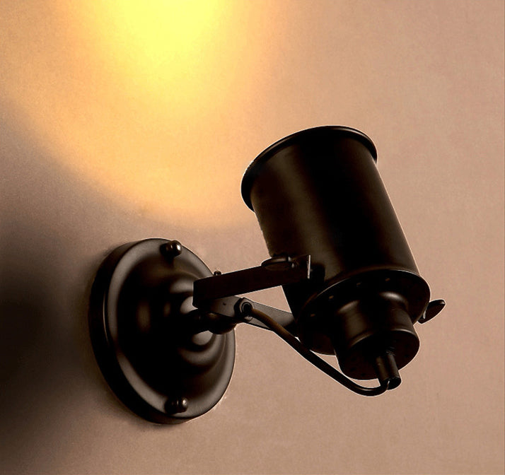 Amerikanischer Land Industriestil zylindrischem Wandleuchel Leuchte Metal 1 Leichte Leuchten