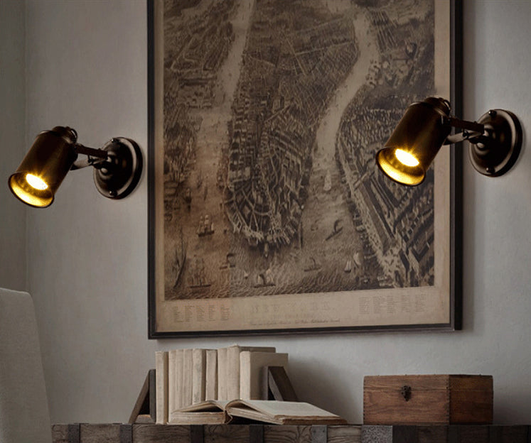 Amerikanischer Land Industriestil zylindrischem Wandleuchel Leuchte Metal 1 Leichte Leuchten