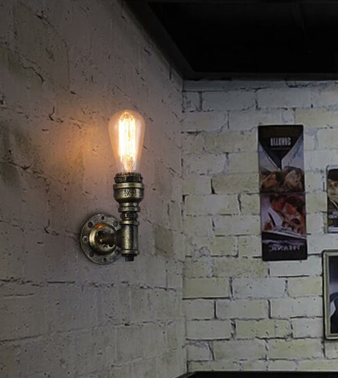 Lampadine aperte con funce parete luce retrò stile industriale in metallo 1 luce leggera