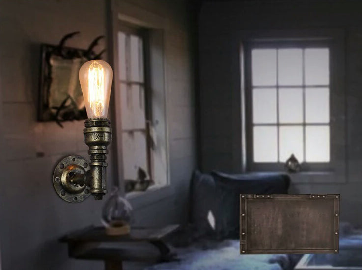Lampadine aperte con funce parete luce retrò stile industriale in metallo 1 luce leggera