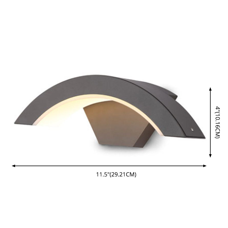 Arced Sconce Light Fixture Modern Minimalist Style Aluminum 1 Light Sconces