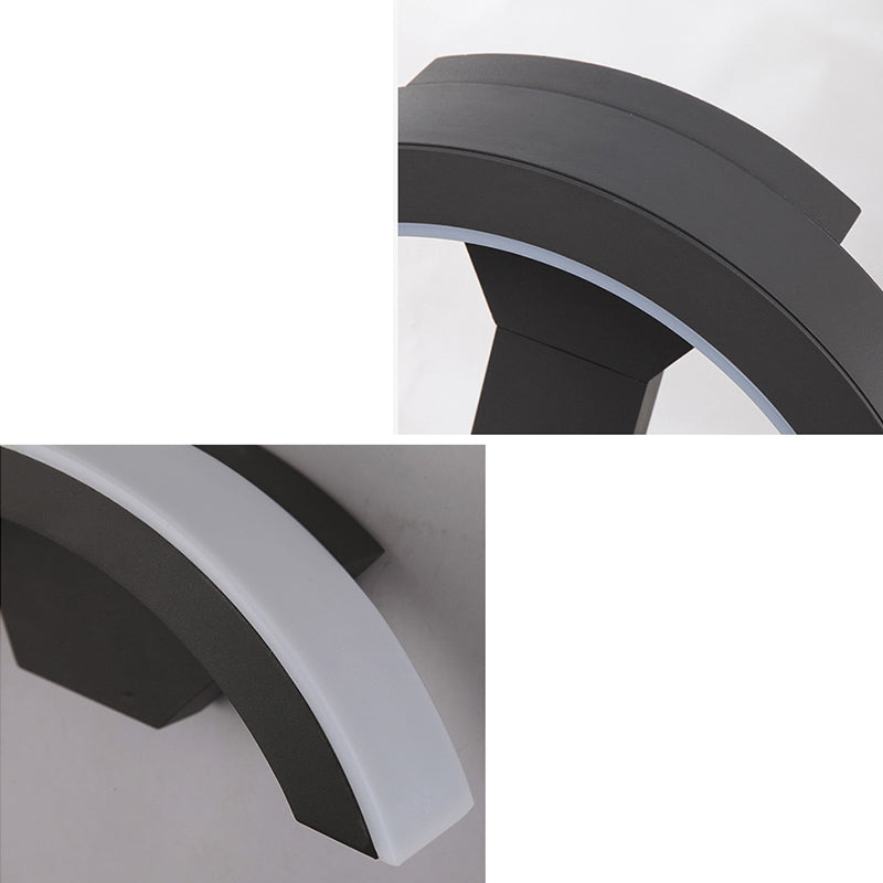 Arced Sconce Light Fixture Modern Minimalist Style Aluminum 1 Light Sconces