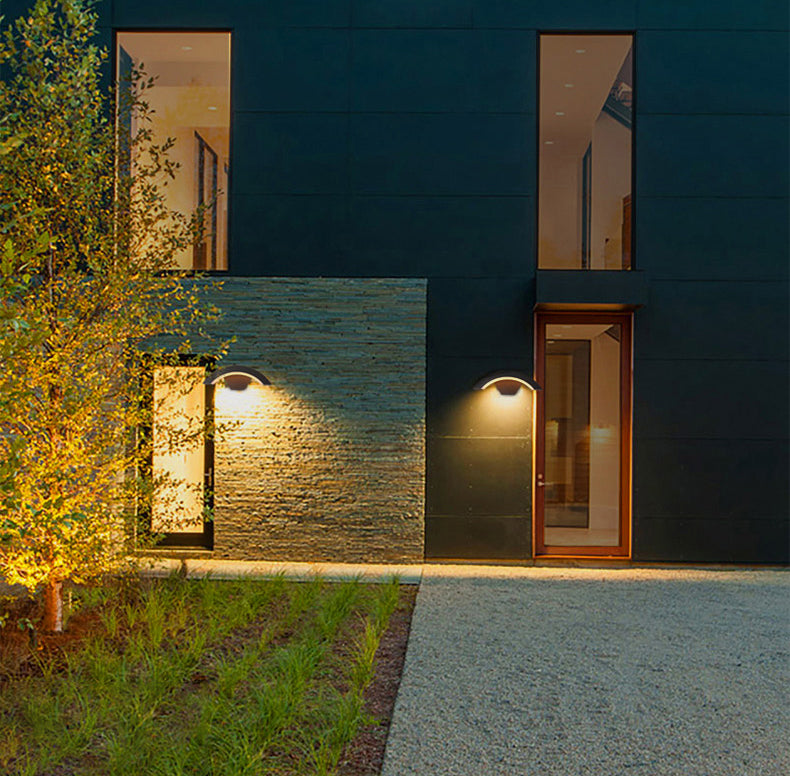 Arced Sconce Light Fixture Modern Minimalist Style Aluminum 1 Light Sconces