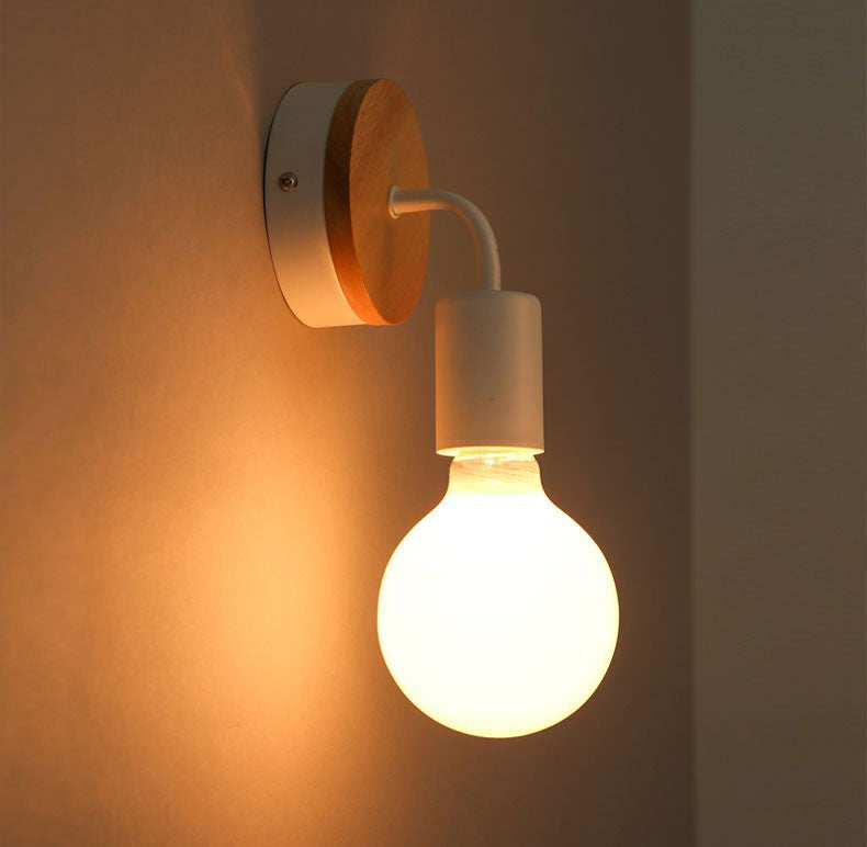 Nórdico estilo minimalista de lámpara de lámpara de madera 1 apliques de luz