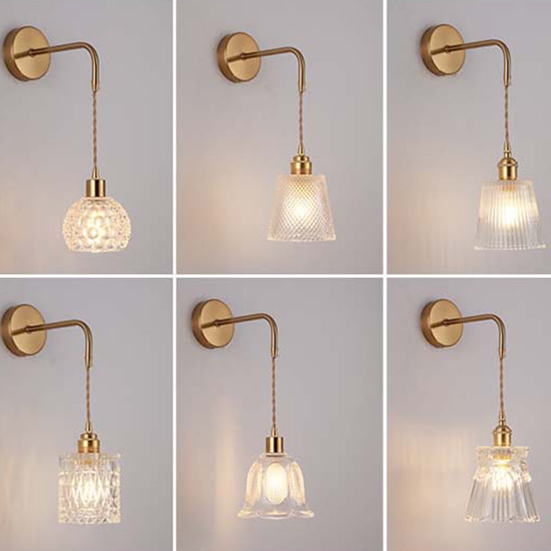 Cylindrical Sconce Light Fixture Nordic Light Extravagant Style Glass 1 Light Sconces