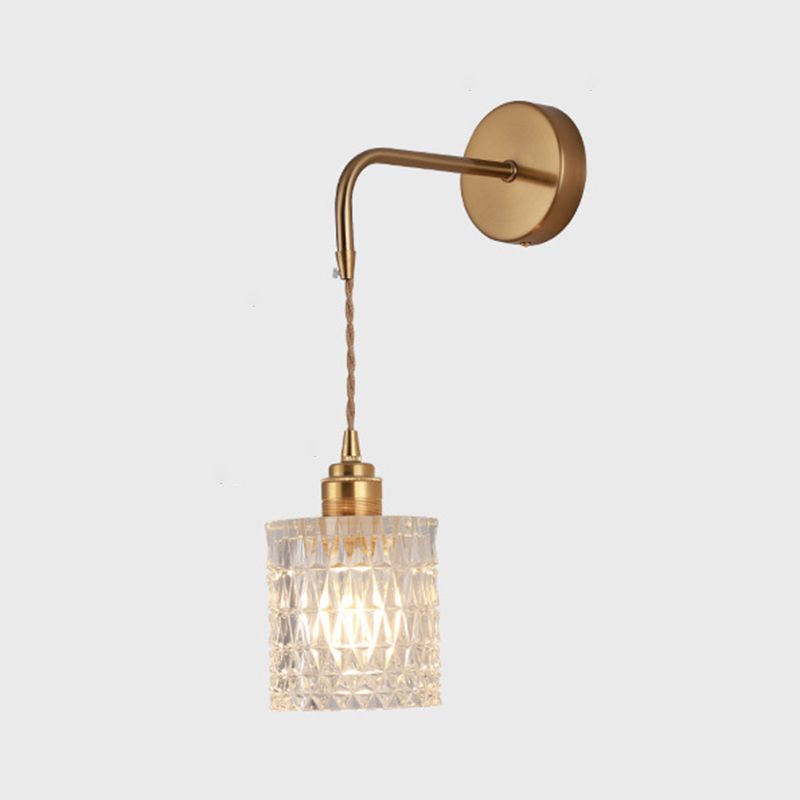 Cylindrical Sconce Light Fixture Nordic Light Extravagant Style Glass 1 Light Sconces
