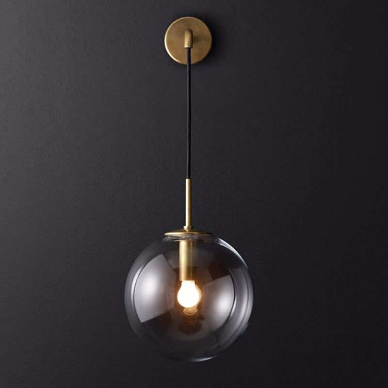 Spherical Sconce Light Fixture Creative Minimalist Style Glass 1 Light Sconces