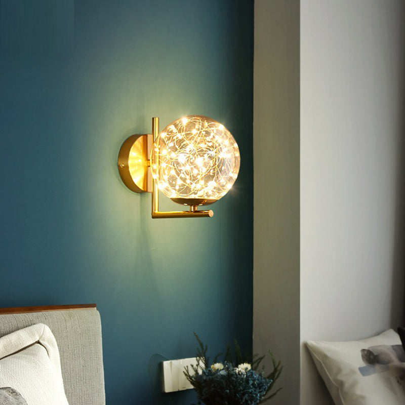Nordic Light Extravagant Style Spherical Sconce Light Fixture Glass 1 Light Sconces