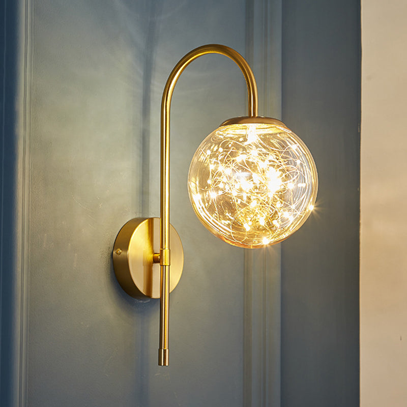 Nordic Light Extravagant Style Spherical Sconce Light Fixture Glass 1 Light Sconces