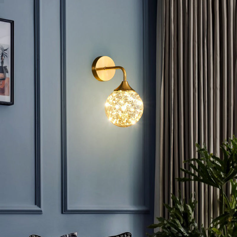 Nordic Light Extravagant Style Spherical Sconce Light Fixture Glass 1 Light Sconces