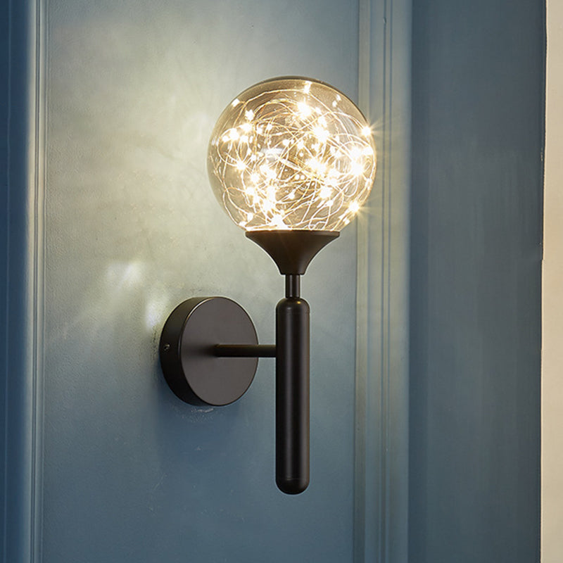 Nordic Light Extravagant Style Spherical Sconce Light Fixture Glass 1 Light Sconces