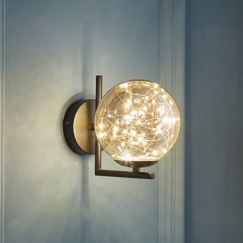 Nordic Light Extravagant Style Spherical Sconce Light Fixture Glass 1 Light Sconces