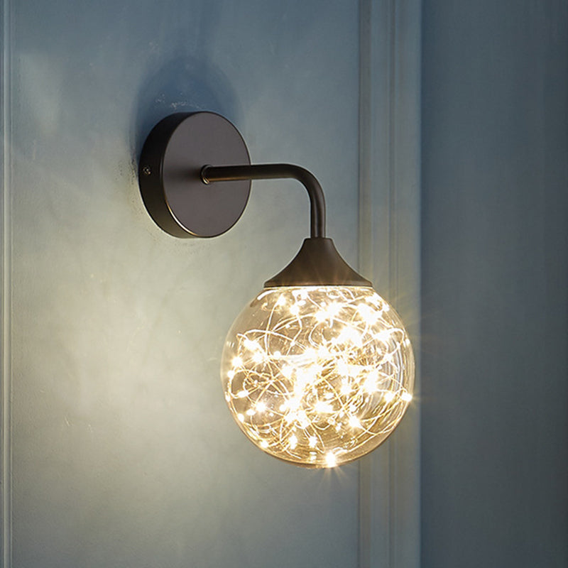 Nordic Light Extravagant Style Spherical Sconce Light Fixture Glass 1 Light Sconces