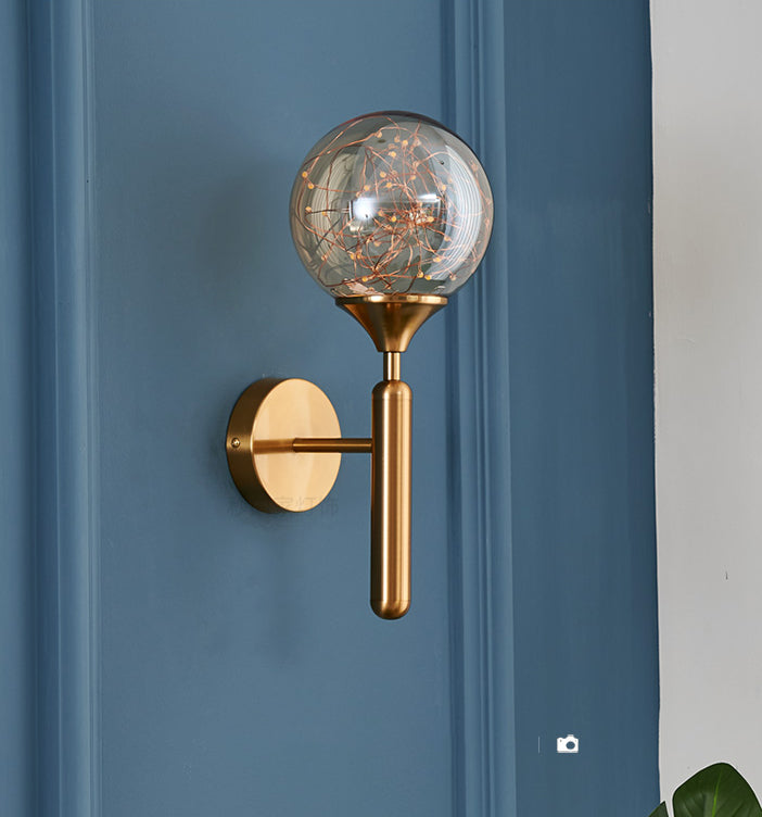 Nordic Light Extravagant Style Spherical Sconce Light Fixture Glass 1 Light Sconces