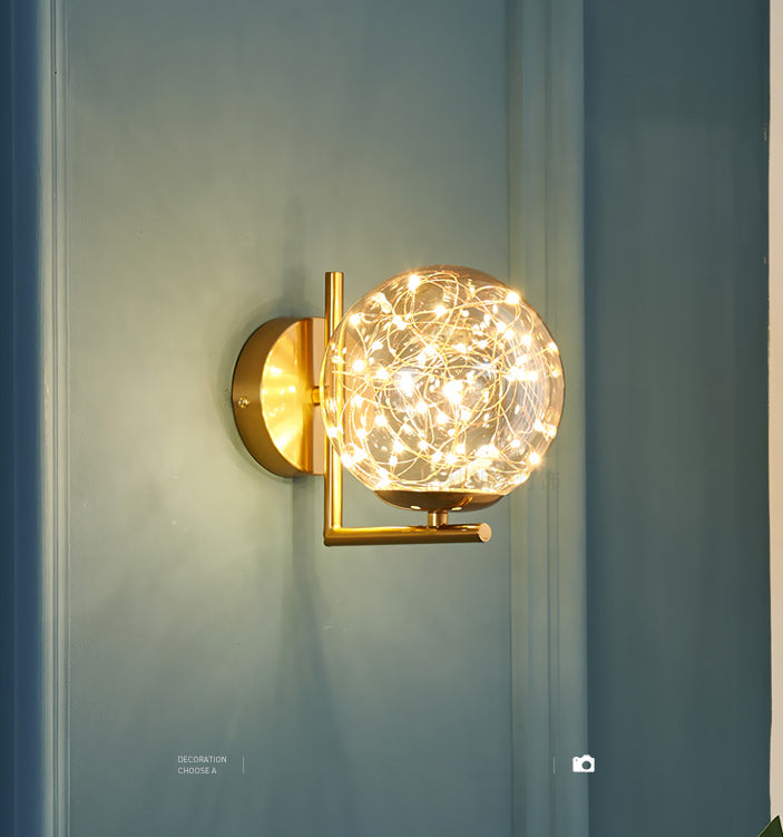 Nordic Light Extravagant Style Spherical Sconce Light Fixture Glass 1 Light Sconces
