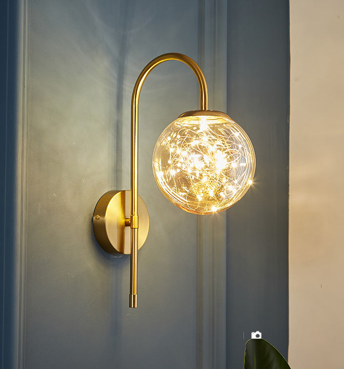 Nordic Light Extravagant Style Spherical Sconce Light Fixture Glass 1 Light Sconces