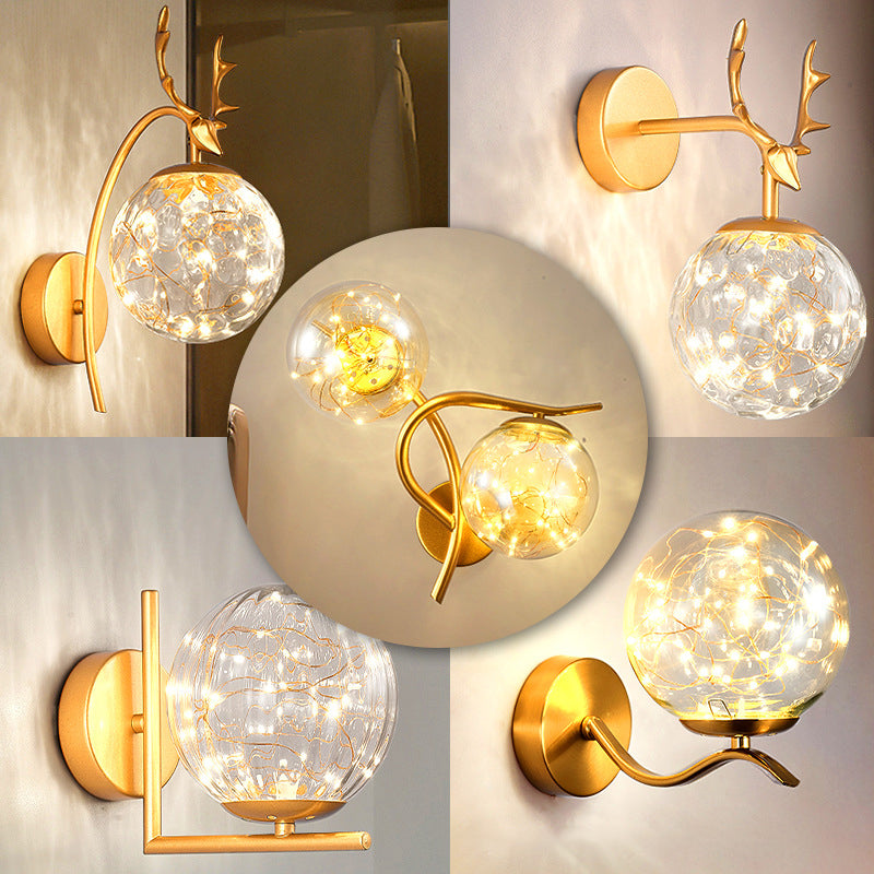 Creative Nordic Nordic Stipical Sconce Sconce Lampade Glass 1 Prononi leggeri