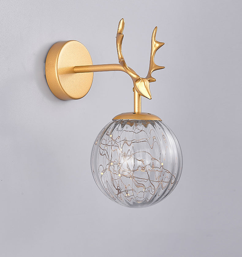 Creative Nordic Style Spherical Sconce Light Fixture Glass 1 Light Sconces